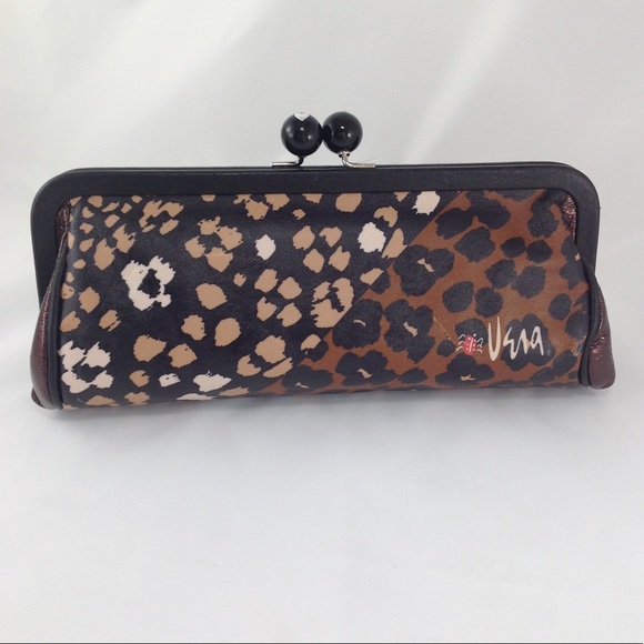 Brighton Vera Leopard Leather Clutch & Bag - Picture 2 of 15